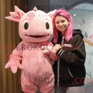 Pink Axolotls maskot...