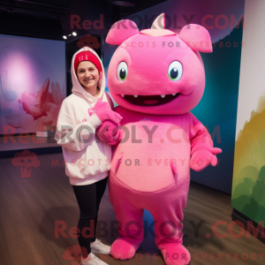 Pink Axolotls maskot...