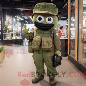 Olive Army Soldier maskot...