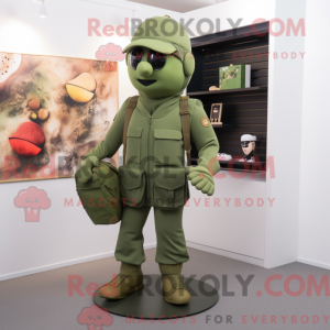 Olive Army Soldier mascot...