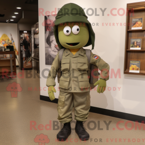 Olive Army Soldier maskot...
