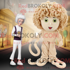 Beige Medusa mascot costume...