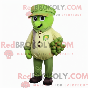 Grøn Grape maskot kostume...