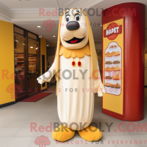 Cream Hot Dog mascot...