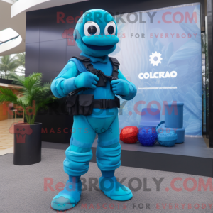 Cyan Marine Recon maskot...