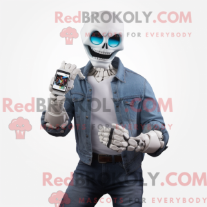 Hvid Undead maskot kostume...