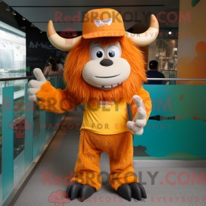 Orange Yak mascot costume...
