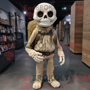 Beige Skull mascot costume...