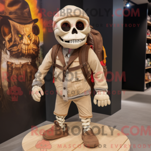 Beige Skull mascot costume...