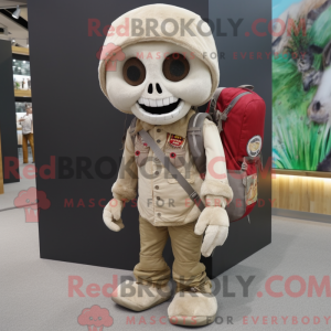 Beige Skull mascot costume...