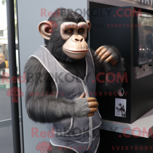 Grå chimpanse maskot...