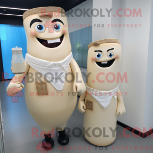 Beige Bottle Of Milk mascot...