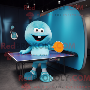 Cyan Ping Pong Bord maskot...