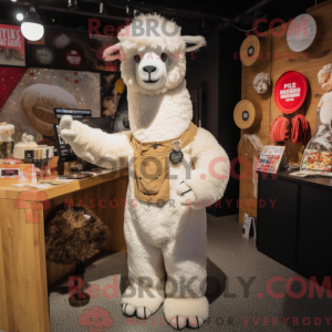 Cream Alpaca mascot costume...