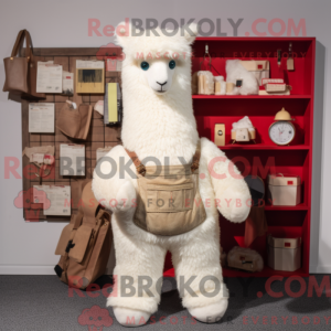 Cream Alpaca mascot costume...