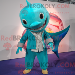 Turquoise Swordfish mascot...