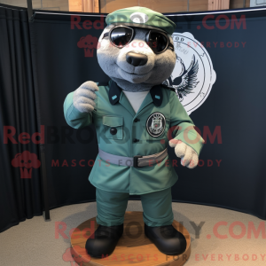 Green Navy Seal mascot...