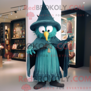 Teal Witch S Hat mascot...