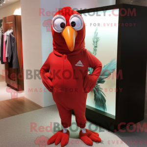 Red Quail mascot costume...