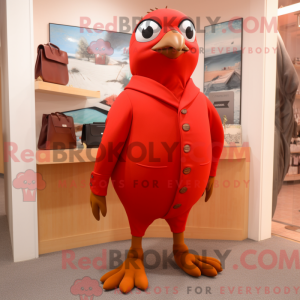 Red Quail mascot costume...