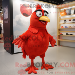 Red Quail mascot costume...