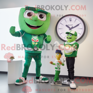 Green Pizza mascot costume...