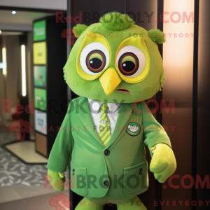 Lime Green Owl mascot...
