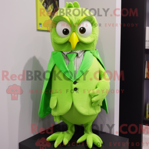 Lime Green Owl mascot...
