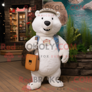 White Beaver maskot kostume...