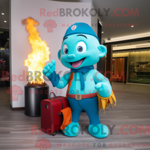 Cyan Fire Eater Maskottchen...