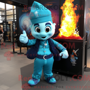 Cyan Fire Eater mascot...