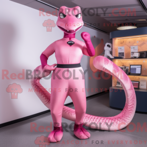 Roze Python-mascottekostuum...