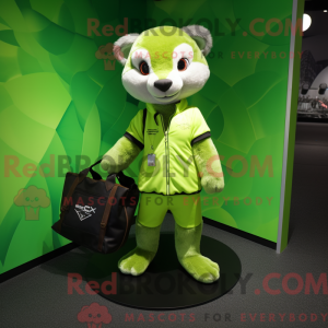Lime Green Marten maskot...
