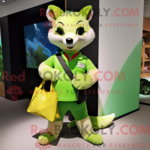 Lime Green Marten maskot...