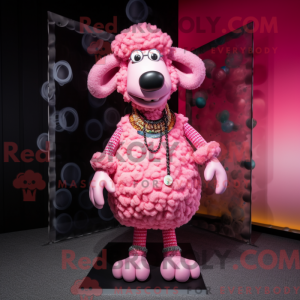 Rosa sau-maskotdraktfigur...