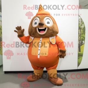 Brown Orange mascot costume...