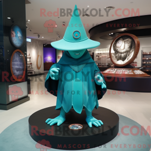 Teal Witch S Hat mascot...