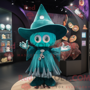 Teal Witch S Hat máscara de...