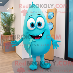 Cyan Aglet mascot costume...