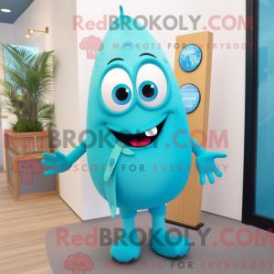 Cyan Aglet maskot kostume...