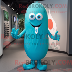 Cyan Aglet mascot costume...