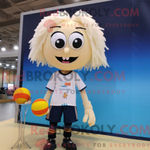 Cream Volleyball Net maskot...