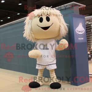 Cream Volleyball Net mascot...