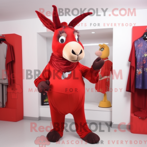 Red Donkey mascot costume...