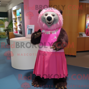 Pink Sloth Bear mascot...