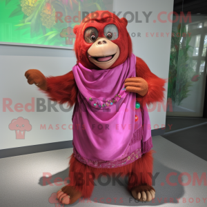 Magenta orangutang maskot...