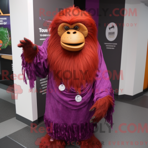 Magenta orangutang maskot...