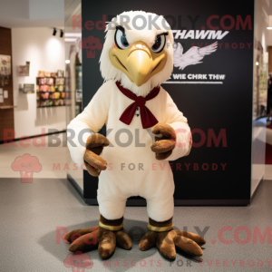 Cream Hawk mascot costume...