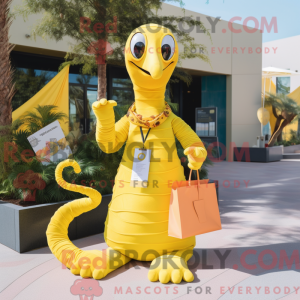 Yellow Hydra mascot costume...