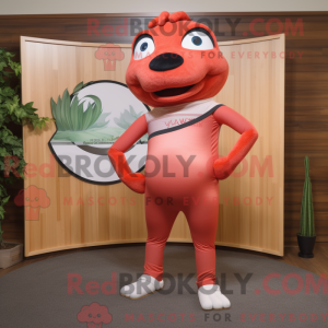Red Salmon mascot costume...